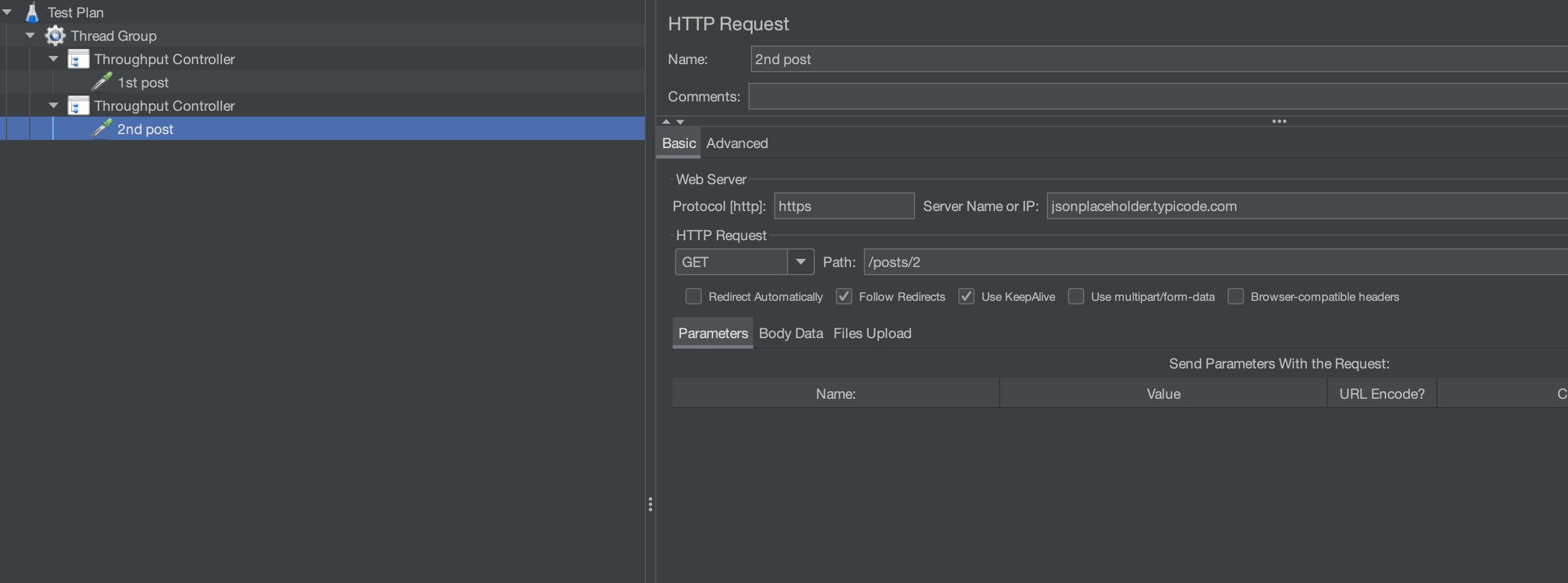 Throughput controller test plan